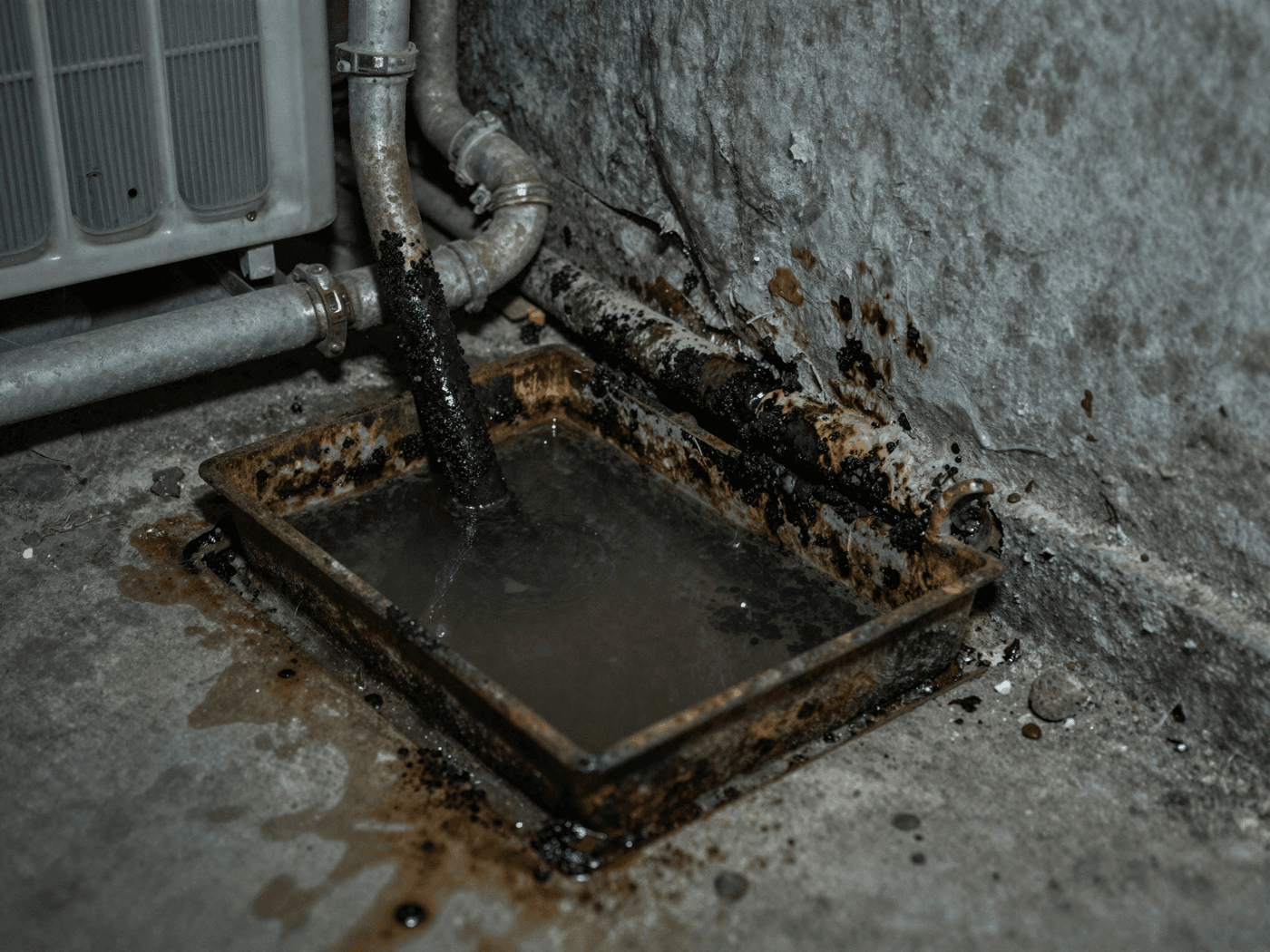 Moldy AC Line Cleaning warning signs